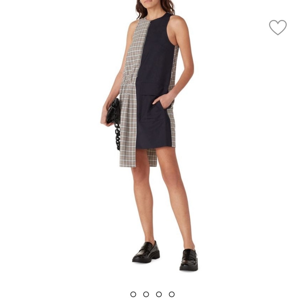 Tibi Sana Check Colorblock Dress